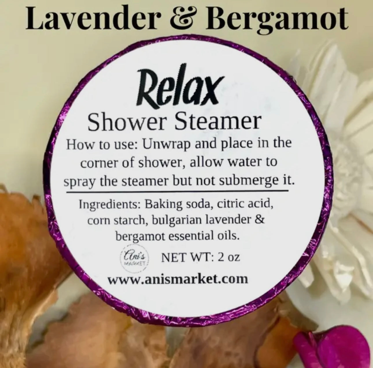 Lavender and bergamot shower steamer