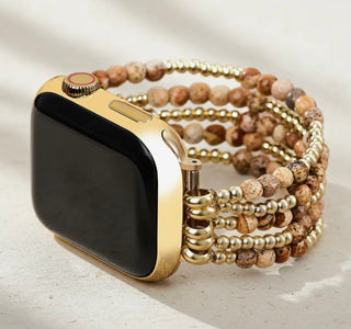 Golden Earth Jasper Stretch Apple Watch Strap by Cape Diablo - All About Me Boutique