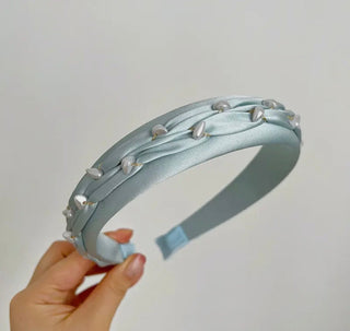 Adorro - Pearl Braided Satin Headbands - All About Me Boutique