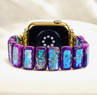 Majestic Tibetan Jasper Stretch Apple Watch Strap by Cape Diablo - All About Me Boutique