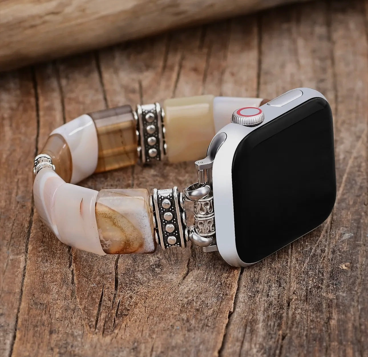 Agate Stretch Watch Band - Colorful Gemstone Strap by Cape Diablo