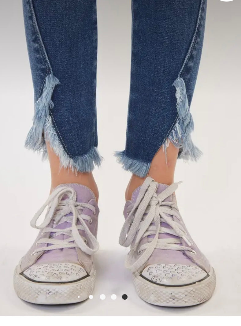KanCan Girls High Rise Skinny Jeans - Frayed Hem