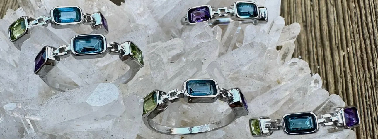 Natural Stone and Crystal Rings