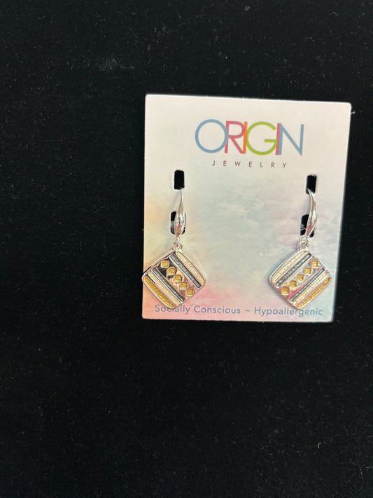 OJ - Satori Enamel and Shell Dangle Earrings