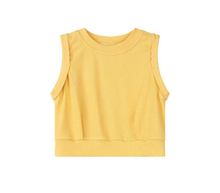 Girls Rib Knit Banded Bottom Sleeveless Top by Vignette - All About Me Boutique