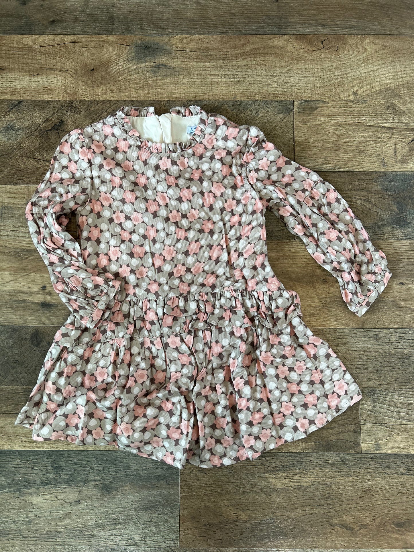 May-Girls Ruffle Waist L/S Dress (JKA)