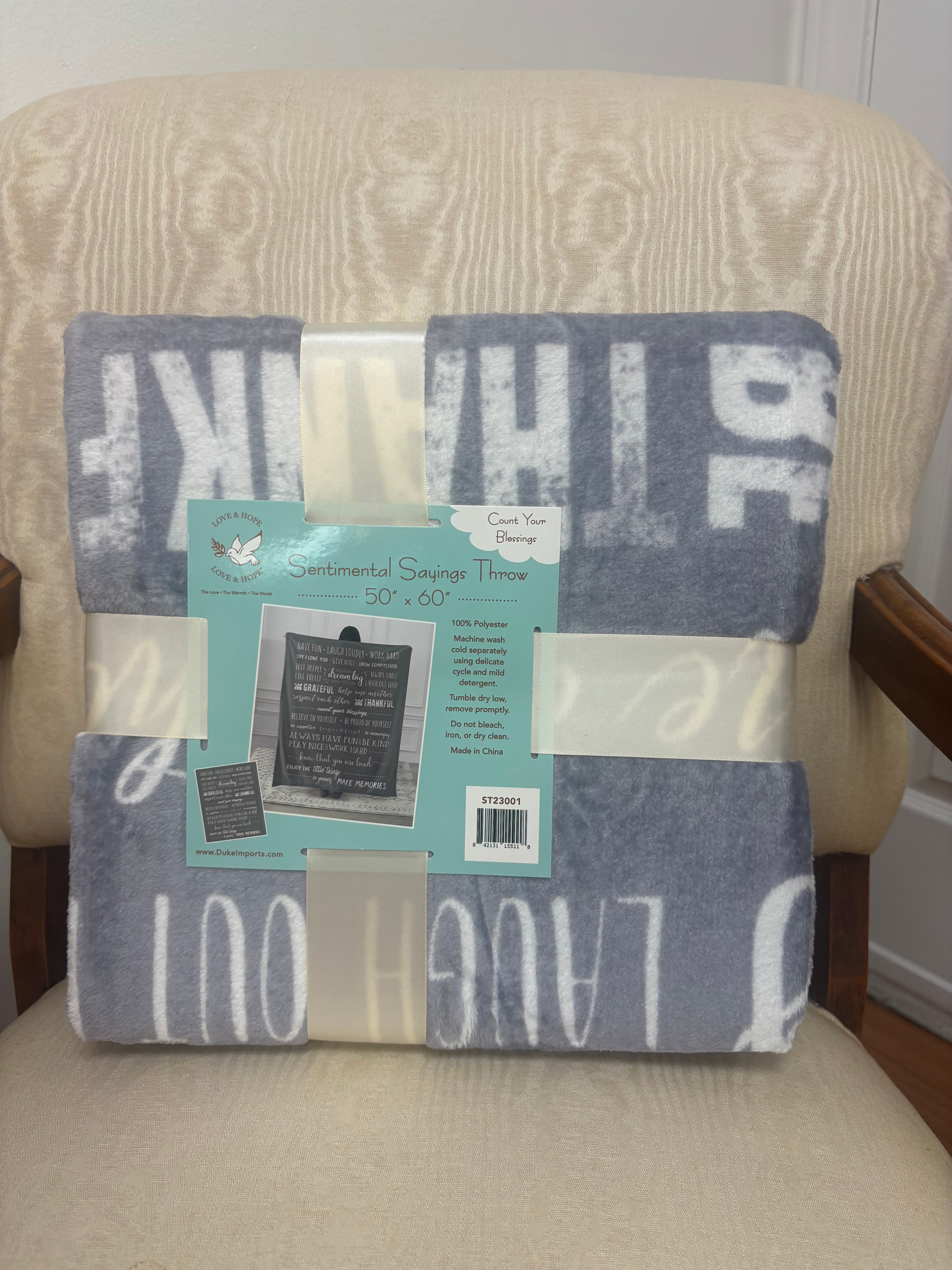 DI Sentimental Sayings Plush Throws