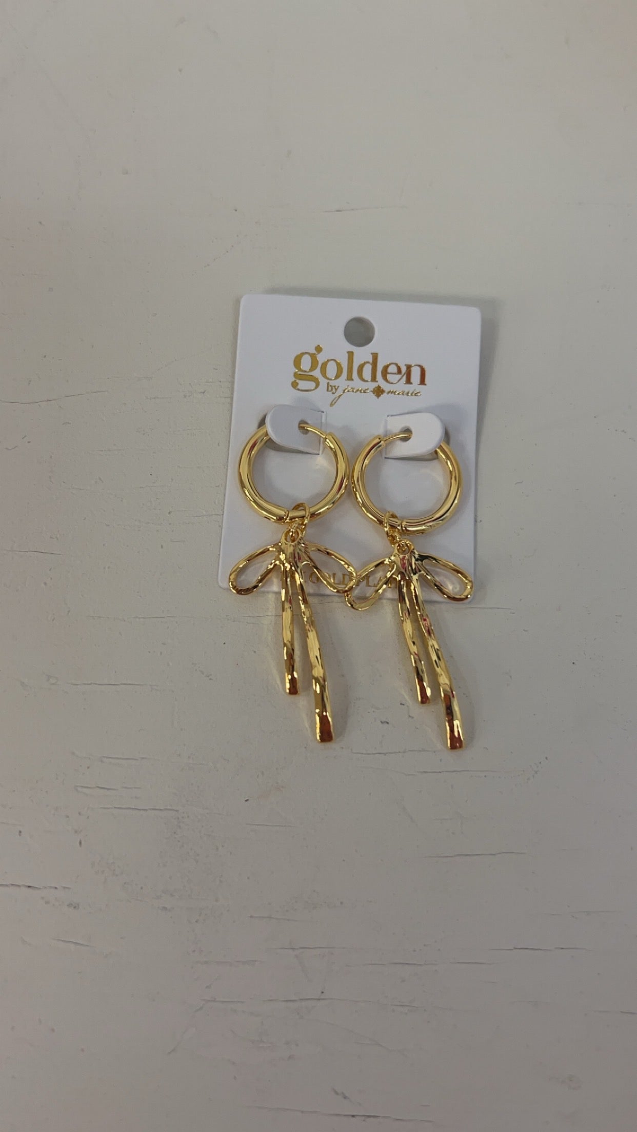 18K Gold Plated Huggie with Bow Earring