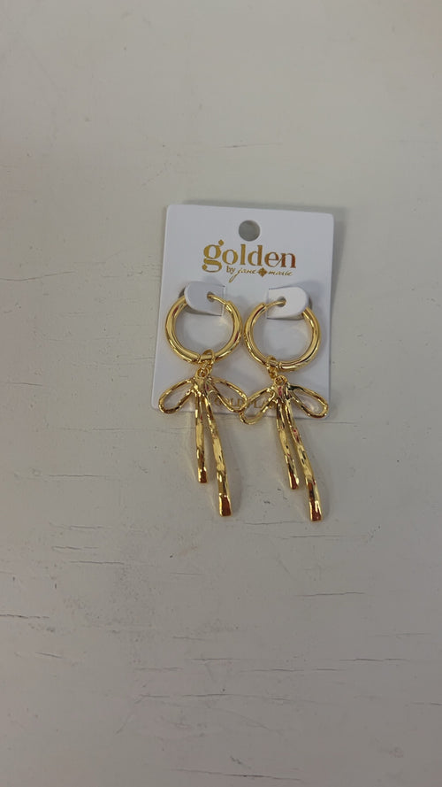 18K Gold Plated Huggie with Bow Earring