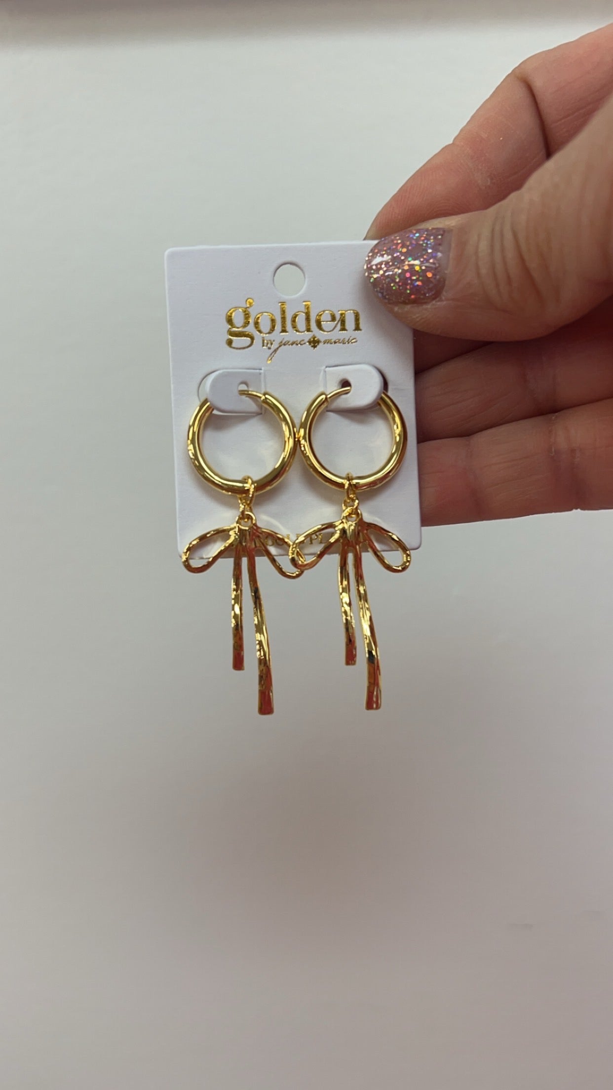 18K Gold Plated Huggie with Bow Earring