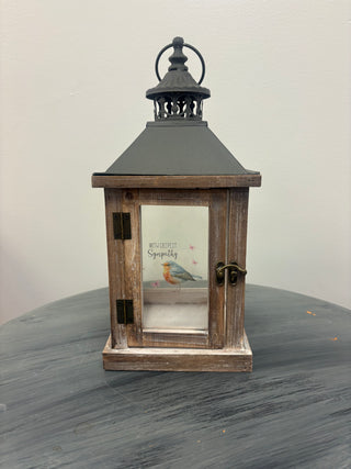 Small With Deepest Sympathy Bluebird Lantern