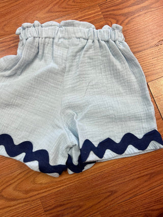 AC407 Girls Light Blue Gauze Shorts - All About Me Boutique