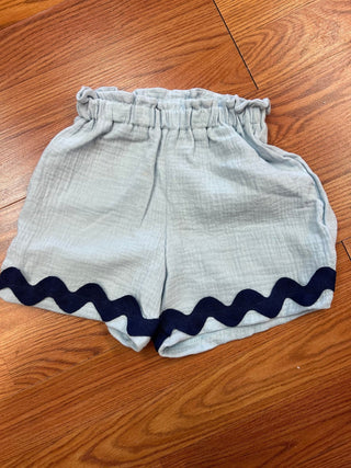AC407 Girls Light Blue Gauze Shorts - All About Me Boutique