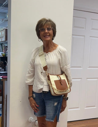 Ahdorned Amelia Canvas & Vegan Leather Messenger Bag | Dual Strap Versatility - All About Me Boutique