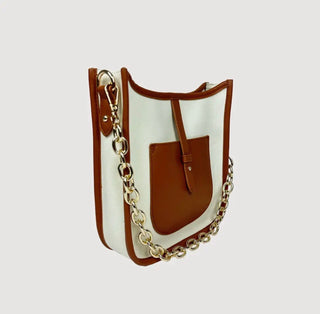 Ahdorned Amelia Canvas & Vegan Leather Messenger Bag | Dual Strap Versatility - All About Me Boutique