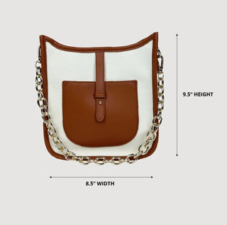 Ahdorned Amelia Canvas & Vegan Leather Messenger Bag | Dual Strap Versatility - All About Me Boutique