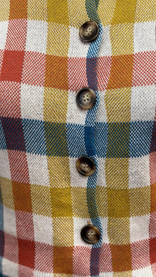 Anniewear Multicolor Check Jacquard Sweater Cardigan - All About Me Boutique