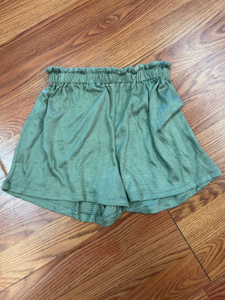 Area Code 407 Girls High Waist Olive Shorts - All About Me Boutique