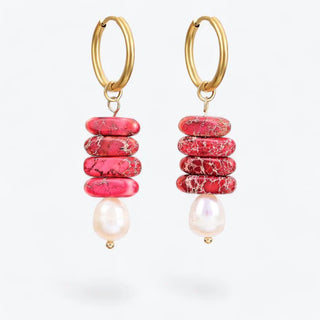 Pearl and Jade Hoop Earrings by Cape Diablo - All About Me Boutique