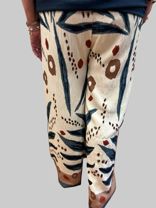 Boho Smocked Waist Wide Leg Pants - All About Me Boutique