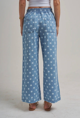 Bon Relaxed Chambray Polka Dot Pant - All About Me Boutique
