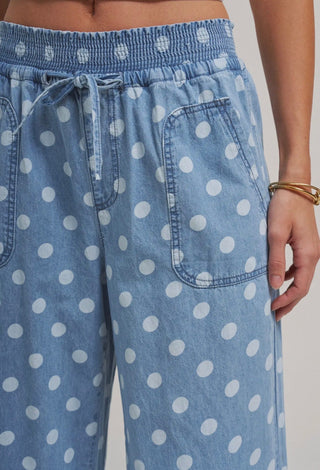 Bon Relaxed Chambray Polka Dot Pant - All About Me Boutique