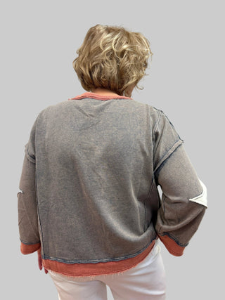Bon Vintage Mineral Wash Pullover Top - All About Me Boutique