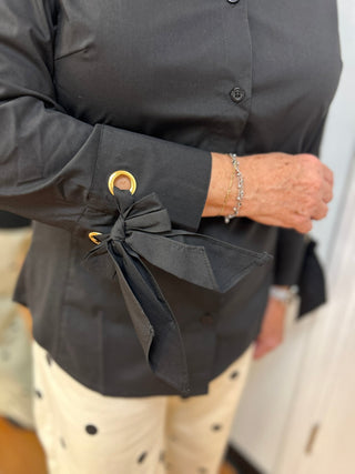 Bow Tie Cuff Blouse - All About Me Boutique