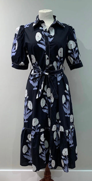 Button Down Poplin Floral Dress - All About Me Boutique