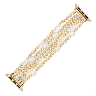 Cape Diablo Gold and Pearl Stretch Apple Watch Strap - All About Me Boutique
