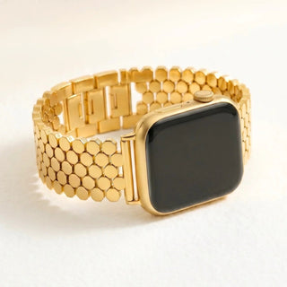 Cape Diablo Golden or Silver Honeycomb Luxury Apple Watch Band - All About Me Boutique