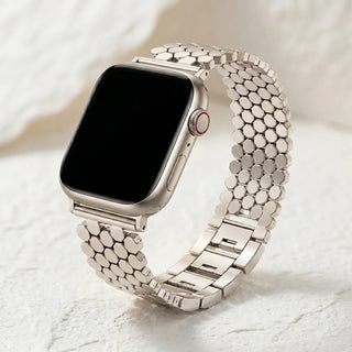 Cape Diablo Golden or Silver Honeycomb Luxury Apple Watch Band - All About Me Boutique