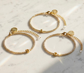 Cape Diablo Mini Crystals Initial Bracelets - All About Me Boutique
