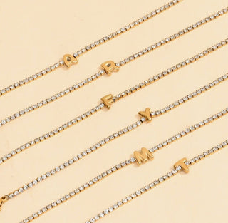 Cape Diablo Mini Crystals Initial Bracelets - All About Me Boutique