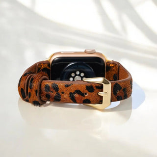 Cape Diablo Panthera Brown Leather Apple Watch Strap - All About Me Boutique