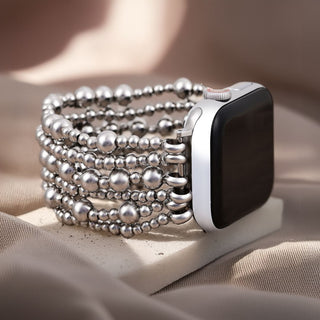 Cape Diablo Platinum Demure Stretch Apple Watch Strap - All About Me Boutique