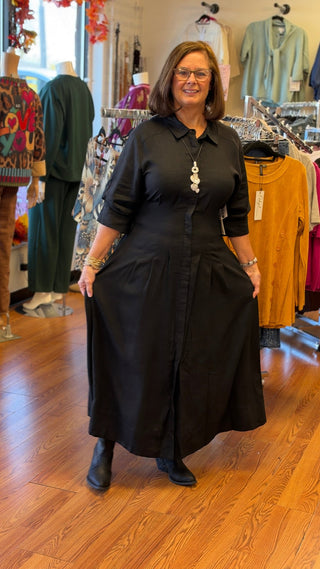 CeCe Puff Sleeve Midi Dress - All About Me Boutique