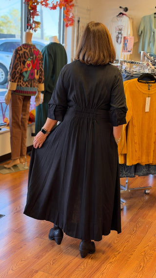 CeCe Puff Sleeve Midi Dress - All About Me Boutique