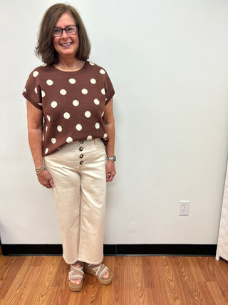 Charlie B Button Front Crop Pants - All About Me Boutique