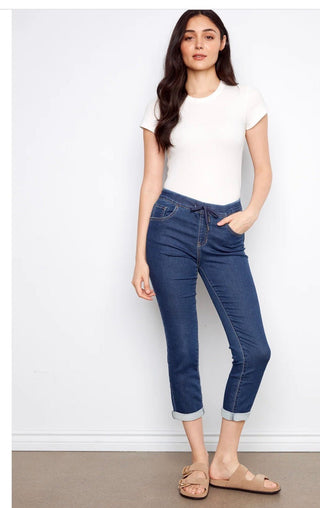 Charlie B Knit Denim Jogger Pants - All About Me Boutique