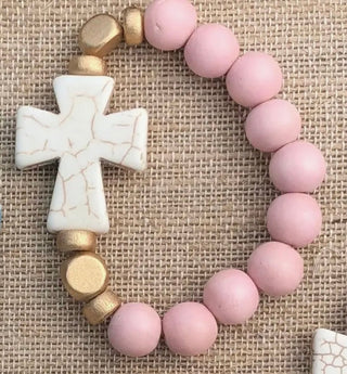 Chunky Cross Stretch Bracelets by Place of Grace Designs - All About Me Boutique