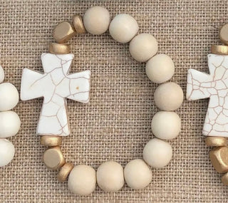 Chunky Cross Stretch Bracelets by Place of Grace Designs - All About Me Boutique