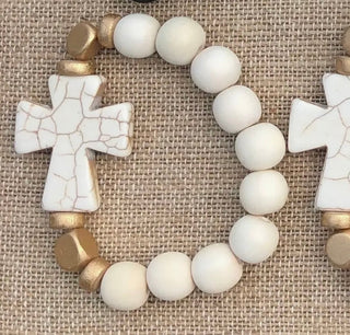 Chunky Cross Stretch Bracelets by Place of Grace Designs - All About Me Boutique