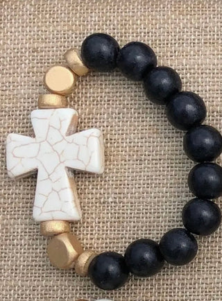 Chunky Cross Stretch Bracelets by Place of Grace Designs - All About Me Boutique