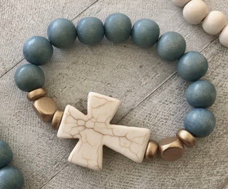 Chunky Cross Stretch Bracelets by Place of Grace Designs - All About Me Boutique