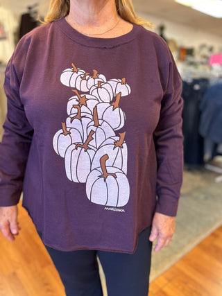 Cozy Harvest Stacked Pumpkin Sweatshirt - All About Me Boutique