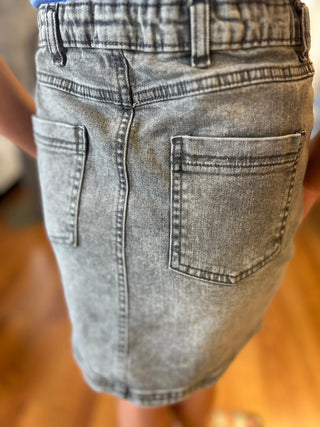 Creami Girls Blinged Black Denim Skirt - All About Me Boutique