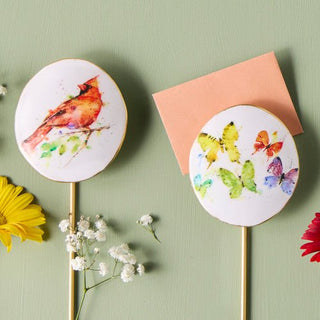 Demdaco Cardinal Red and Gold Floral Pick - All About Me Boutique