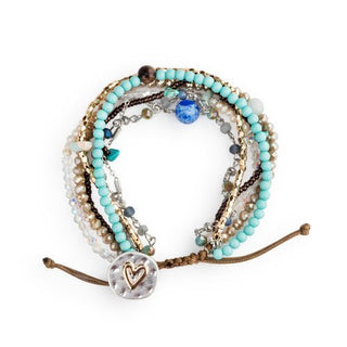 Demdaco Your Journey Turquoise Adjustable Beaded Love Bracelet 7" - All About Me Boutique
