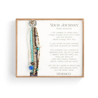Demdaco Your Journey Turquoise Adjustable Beaded Love Bracelet 7" - All About Me Boutique